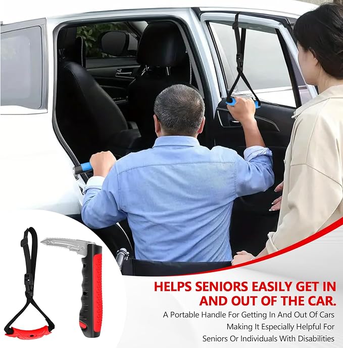 Kaiedos Car Door Handle for Elderly, 3-in-1 Car Handle Assist for Seniors, Portable Auto Cane Vehicle Support Handle, 500 lbs Capacity, Non-Slip Door Assist Bar