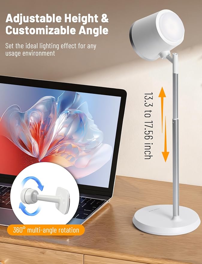 Cordless Desk Lamp, Magnetic Wall Mount LED Light, Portable Warm Night Light, Rechargeable Battery Powered Lamp, Dimmable Brightness & 3 Color Modes, Table Light for Reading, Work, Bedroom, Hallway