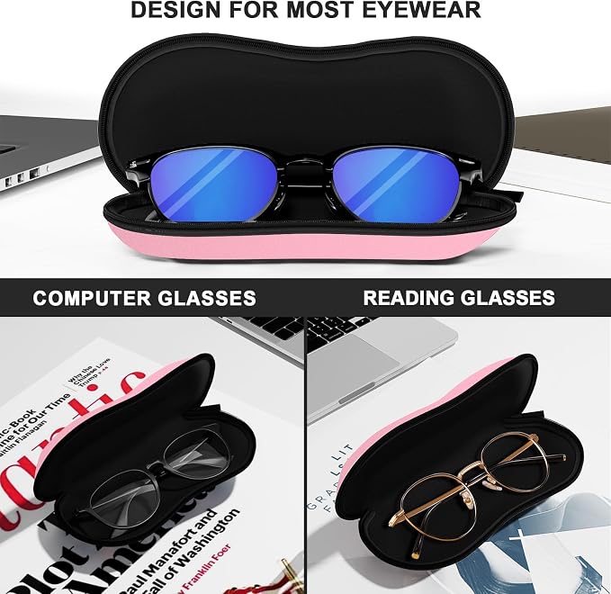 Sunglasses Soft Case, Ultra Light Portable Neoprene Zipper Glasses Case for Men Women