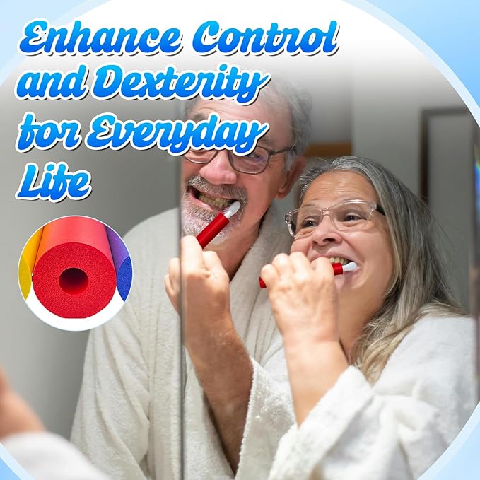 12 Pack Foam Grip Tubing for Utensils Tools Pens - 3 Sizes, Comfort Grip for Elderly, Disabled, Arthritis, Multicolor