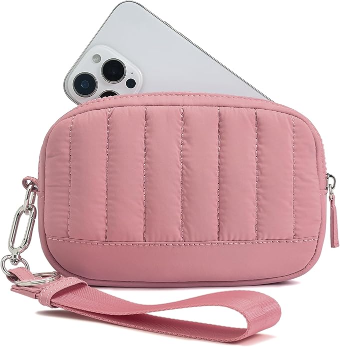 Marvolia Wristlet Wallet for Women Quilted Protective Wristlet Purse | Lightweight, Multi-Pockets with Zipper, for Travel Daily Necessities