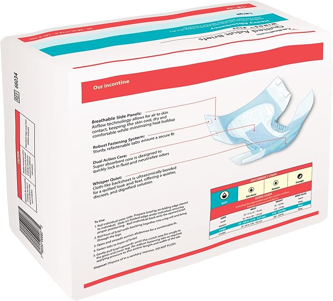 Covidien 75343101 Incontinent Brief Wings Choice Plus Tab Closure Large Disposable Heavy Absorbency 66034 Box of 18
