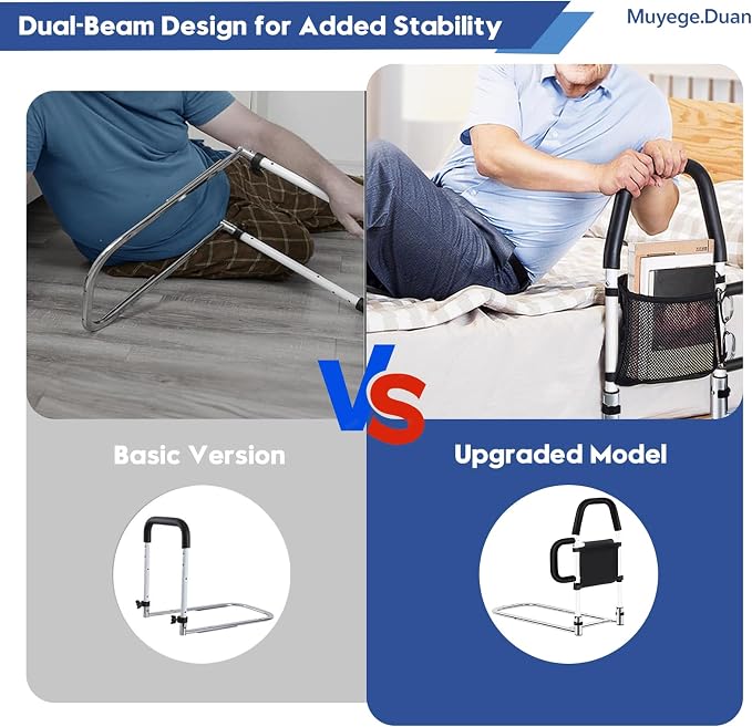 Bed Rail for Elderly Adults Bedside Support Handle for Easy Entry and Exit, 300 lb