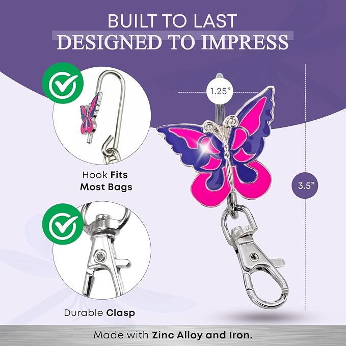 Women’s Bag Charm Key Finder, Car Keychain Hook, Cute Purse Organizer & Tote Bag Accessories, Gifts for Mom - Original