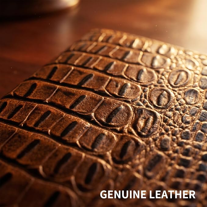 Genuine Leather Passport Holder Travel Bifold Wallet | For Men And Women Slim RFID Blocking Brown