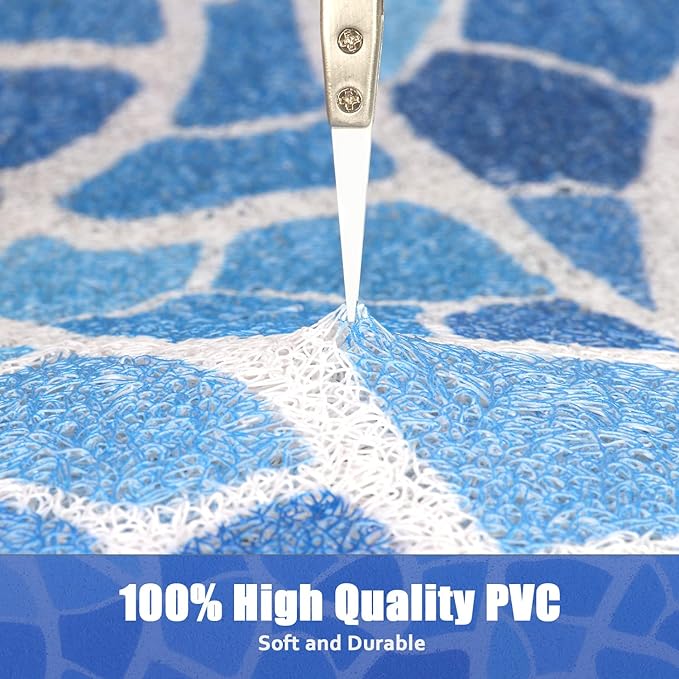 Shower Mat Bathtub Mat Non-Slip: 32x32 Inch, Soft Comfort Bath Mat with Drainage Holes, PVC Loofah Massage Bathmat for Shower, Tub, Bathroom, Wet Areas, Quick Drying
