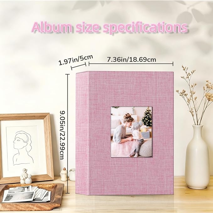 popotop Photo Album 4x6-200 Photos Photo Books with 200 Horizontal Pockets,Linen Cover Albums for Family Wedding Anniversary Baby Vacation Pictures