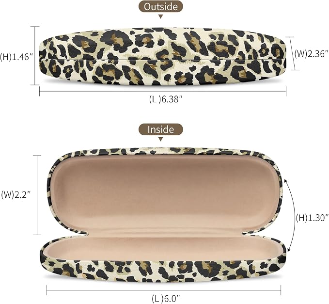 Glasses Case Hard Shell, Leather Protective Case for Sunglasses with Cleaning Cloth, Cute Eyeglass Cases for Women