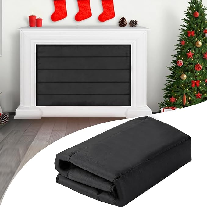 Magnetic Fireplace Blanket for Heat Loss Indoor Fireplace Covers Keep Drafts Out Stops Heat Loss Fireplace Draft Stopper with Built-in 12 Strong Magnet for Iron Fireplace Frame Fireplace Screen 36x24