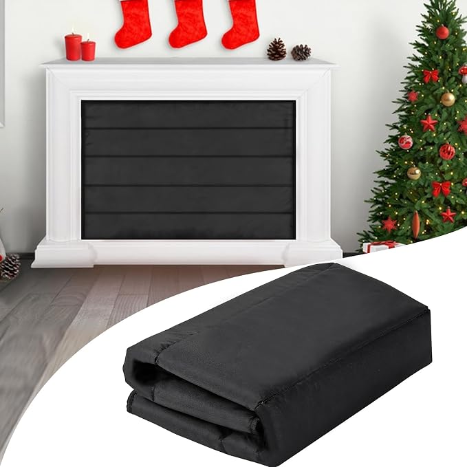 Magnetic Fireplace Blanket for Heat Loss Indoor Fireplace Covers Keep Drafts Out Fireplace Draft Stopper with Built-in 12 Strong Magnet for Iron Fire Place Frame Fireplaces Screen 38x28