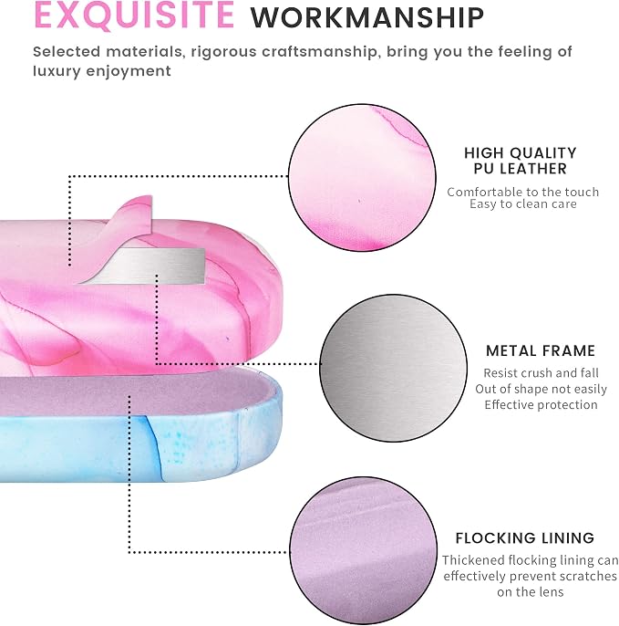 molshine Hard Shell Sunglasses Case,Classic Large Glasses Case for Women Men,Sunglass Eyeglasses