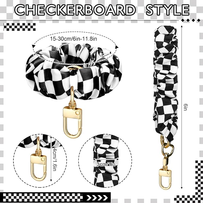 Jadive 3 Pcs Scrunchie Keychain Wristlet Cute Bracelet Stretchy Car Keyring Wrist Holder for Women Gym Travel Shopping