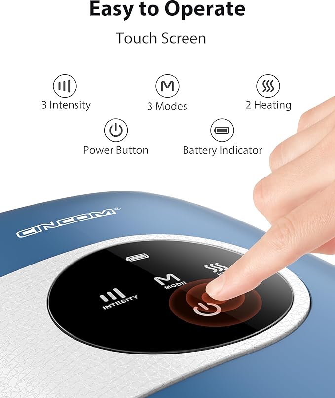 CINCOM Upgraded Hand Massager with Heat and Compression for Arthritis and Carpal Tunnel - Cordless & Rechargeable, Gifts for Women