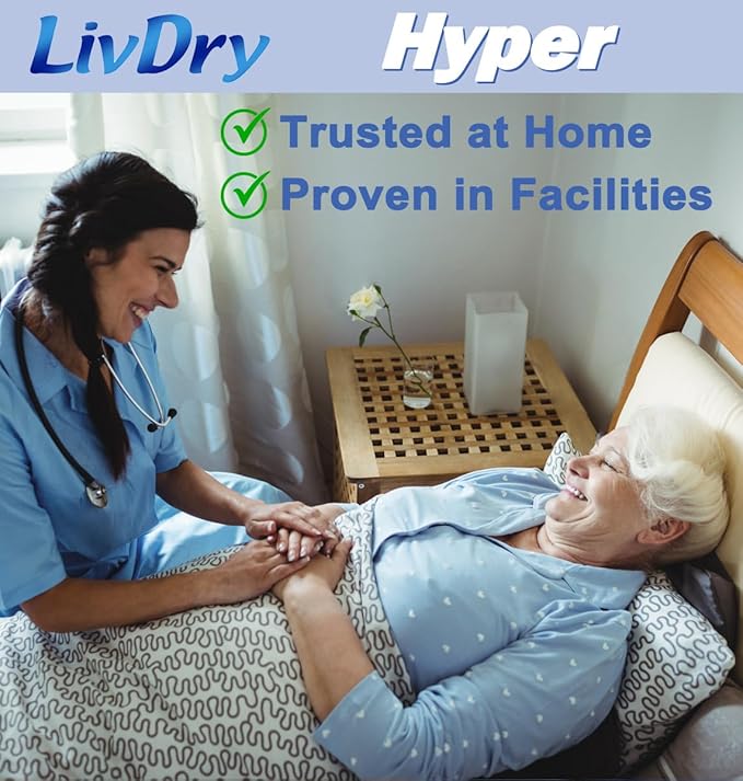 LivDry High Absorbency Pad Insert for Incontinence Briefs and Adult Diapers, Women and Men, Hyper 2000 (80 Count)