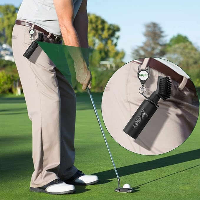 Jiskan Pro Golf Club Cleaner Includes Water Golf Club Brush Golf Towel Golf Accessories for Bag Essentials Golf Accessories for Men Best Golf Gifts for Men/Women