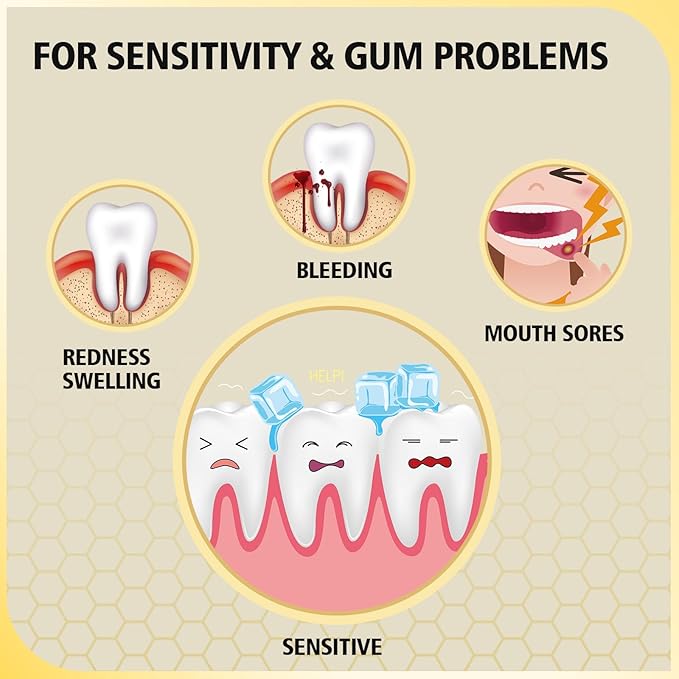 3PCS Bee Wasp Venom Multi-Peptides Toothpaste for Bleeding Gums,Gingivitis Treatment Repair,Sensitive Teeth,Mouth Sores,Plaque-12 Hours Breath Fresheners- 3.7 OZ(3 Pack)