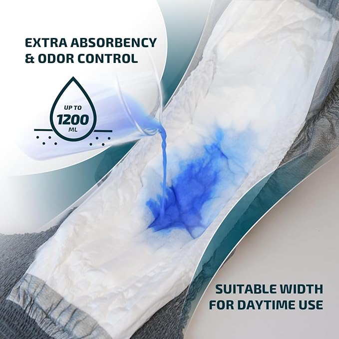 SUNKISS Incontinence Underwear for Men,Daytime Disposable Adult Pull Ups,Mens Protective Briefs with Maximum Absorbency, Large, Grey, 16 Count