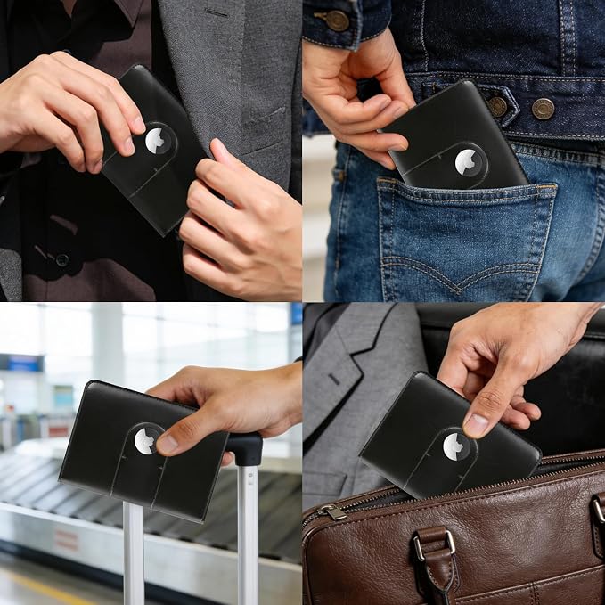ILIYAH-Passport Cover-Passport Holder Travel Wallet-RFID Blocking Passport Case Travel Accessories Card Holder Wallet Unisex Travel Gifts (Jet Black)