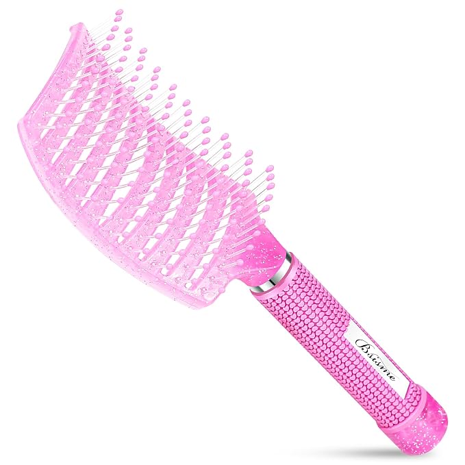 Bsisme Hair Brush with Hair Clips, Vented Brush for Faster Blow Drying | Detangler & Frizz-Free on Women Girls Curly Wet Thick Fine Hair, Ideal Valentine's Day, Mothers Day, Birthday Gift for Her