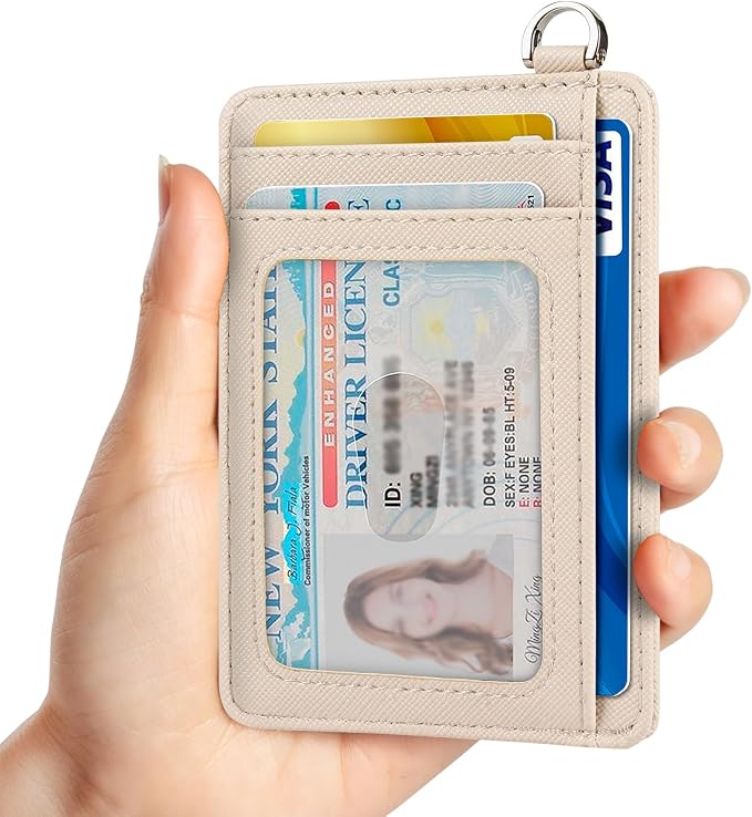 Slim Minimalist Front Pocket Wallet, RFID Blocking Credit Card Holder Wallet with Detachable D-Shackle for Men Women