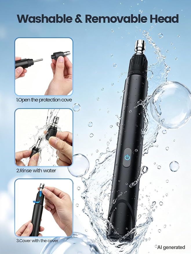 Visual Nose Hair Trimmer for Men Women, 5MP HD WiFi Nasal Ear Hair Clipper | 5MP HD WiFi nose hair trimmer, 360° safe four-edged blade, USB rechargeable waterproof cutter for nasal & ear hair care