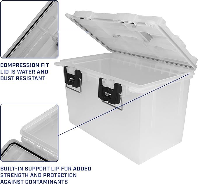 Sheffield XL Ammo Box Made in USA, Stackable Lockable Ammo Storage Box | 2 Pack Lockable Storage Box, Water and Dust Resistant Dry Box, Secures Hunting Gear, Gun Accessories, Supplies, and Bullets