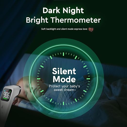 Viproud Touchless Thermometer for Kids and Adults, Accurate 1-Second Result | Large LED Screen, Fever Indicator, Mute Mode, Memory Recall, Dule Mode Forehead/Object, for All Ages