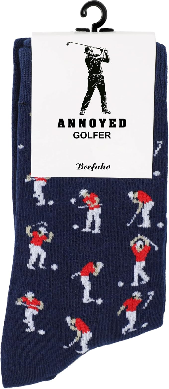 Golf Socks for Men,Christmas Golf Gifts for Men,Stocking Stuffers for Men | Featuring funny golfer patterns Socks, Great for any golfer, Funny Gift for Dad, Golf Accessories for Men