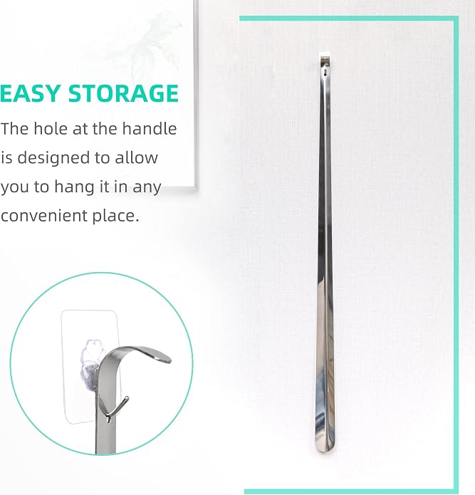 31.5" Long Shoe Horn, Shoe Horn Long Handle for Seniors, Metal Shoe Horn, for Men and Women, Extra long Shoes Horn, Long Handled Shoe Horn for Boots and Shoes