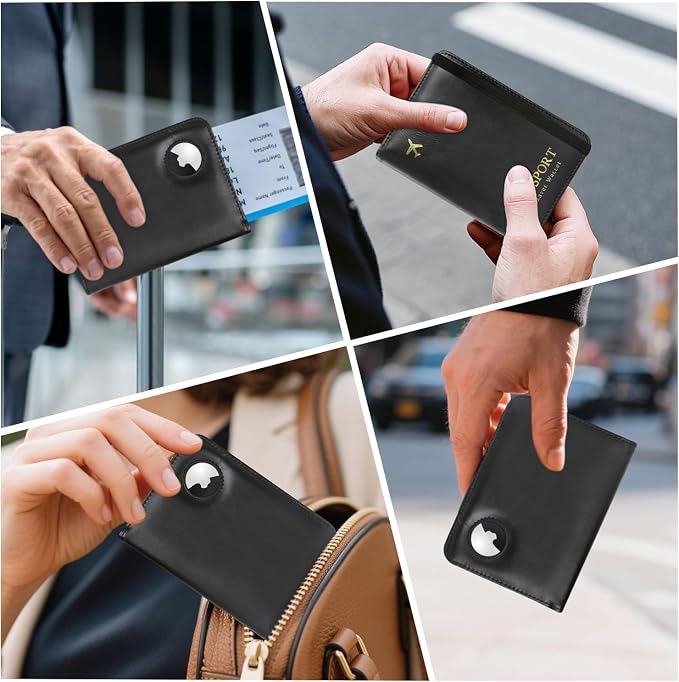 ILIYAH-Passport Cover-Passport Holder Travel Wallet-RFID Blocking Passport Case Travel Accessories Card Holder Wallet Unisex Travel Gifts (Dark Black)