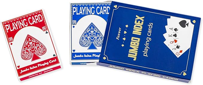 Fanwer Playing Cards Large Print for Adults - 2 Pack, Large Print Playing Cards for Seniors, Vision Impaired, Low Vision Crowd, for Blackjack, Euchre, Canasta Card Game