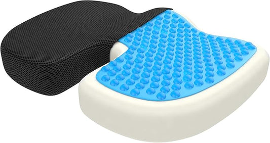 bonmedico Orthopedic Seat Cushion X-Large – Gel Memory Foam Chair Cushion for Tailbone, Sciatica & Lower Back Relief – Ergonomic Office Chair Cushion & Car Seat Cushion, Washable Cover, Non-Slip Base