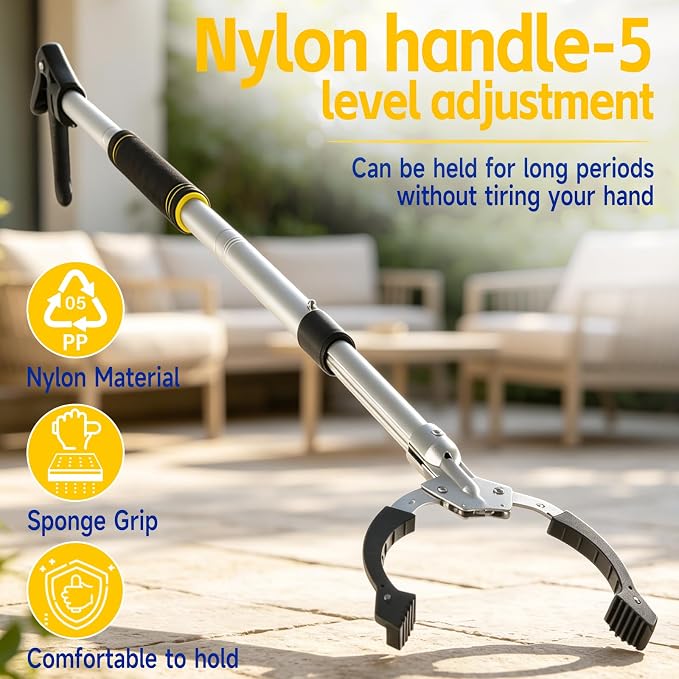 Grabber Reach-er Tool Heavy Duty Aluminum Alloy, Pick Stick Grabber 53 Inch, Folding Reaching Stick for High Shelves, Litter Pickup, and Elderly Daily Use (53inch)