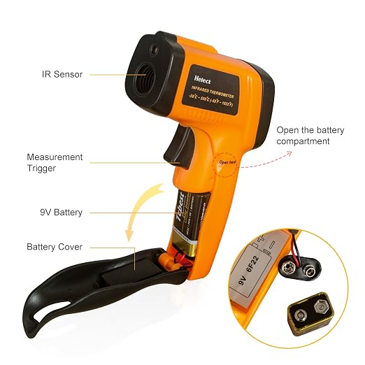 (NOT for Human) Infrared Thermometer, Non-Contact Digital Laser Temperature Gun -58°F to 1022°F (-50°C to 550°C) with LCD Display