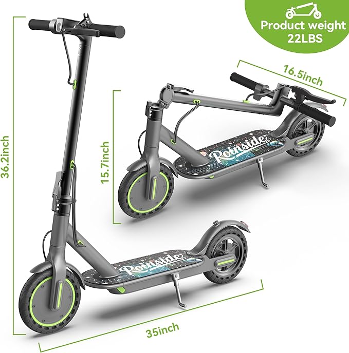 Electric Scooter for Adults- 8.5"/10''/14'' Tires, Up to 19/22MPH by 350W/500W Motor, Max 12/21/23/27/62Miles Long-Range Foldable Commuting Adults Scooter with Double Braking System and App