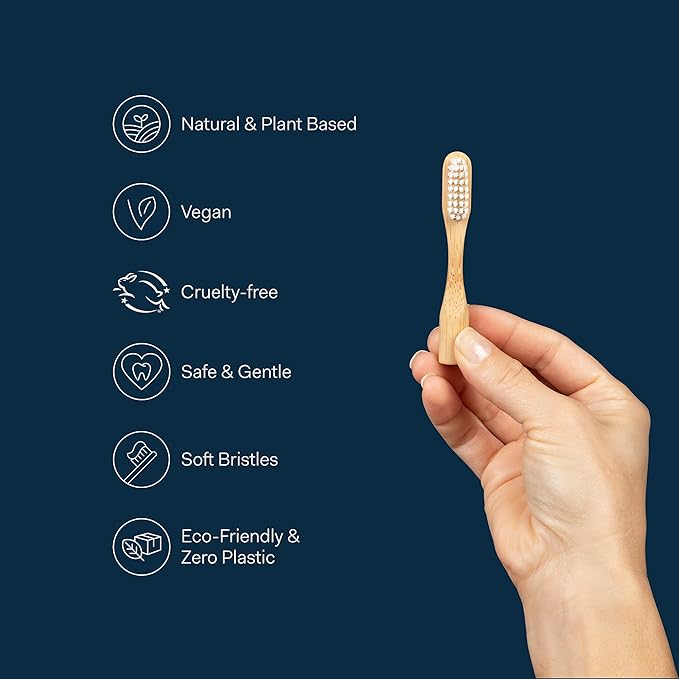 Better & Better Natural Bamboo Toothbrush Head Refill | Soft Bristles | 100% Plant-Based | Replaceable Brush Head Only | Eco-Friendly, Zero Plastic | Adult Size, Fits Reusable Handle