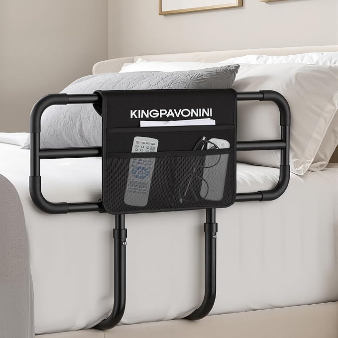 Bed Rail with Extendable Handle 350 LBS Capacity, Model BS09 | ASTM-Approved, Adjustable Bed Rails for Elderly Adults Safety, Tool-Free Bed Cane for Seniors & Post Surgery, Storage Bag