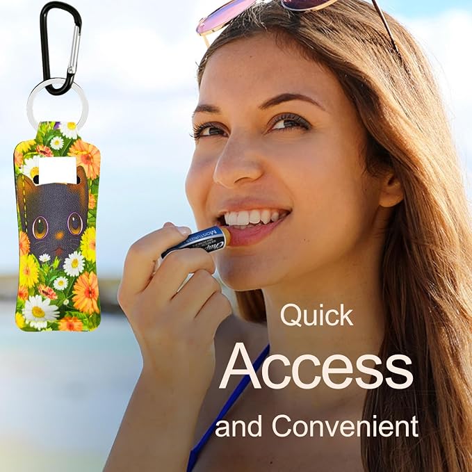 Chapstick Holder Key Chain Lipstick Holder Lip Balm Holder Keychain | Stocking Stuffers Gift, Compatible with Chapstick, Lip Balm and Lipstick, Bag Charm Accessories, Gifts for Women Friend