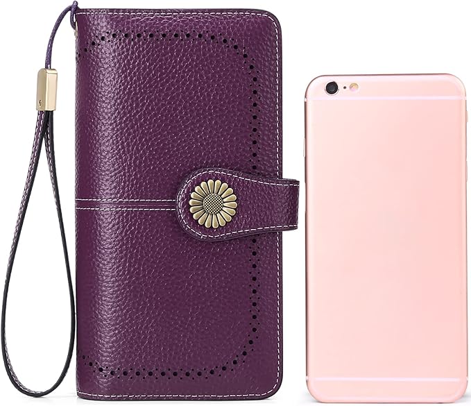 SENDEFN Wallets for Women Leather Credit Card Holder with RFID Blocking Large Capacity Wristlet | with RFID Blocking