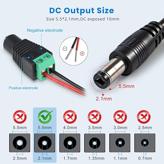 24V 2A Power Supply, 48W 24 Volt DC Power Adapter with On/Off Switch, 110V AC to 24V Transformer Plug for LED Strip Lights with 5.5x2.1mm DC Female Connector, Black