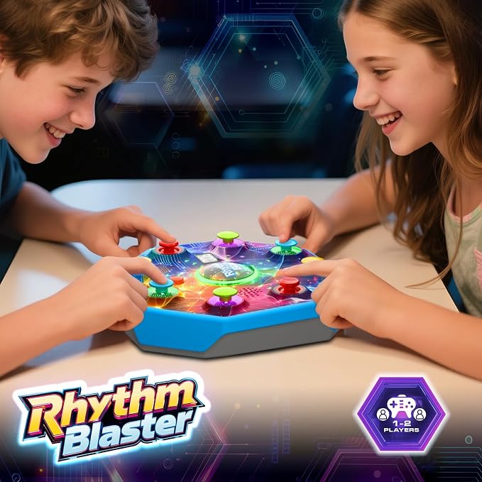 Electronic Reflex Game for Solo & 2 Players | Light-Up Memory & Reaction Toy with 4 Game Modes, Tabletop Family Game Gift for Kids 6 7 8 9 10 11 Year Old Boys & Girls