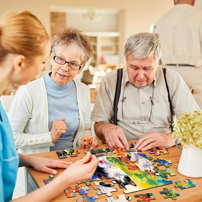 6 Pack 36-Piece Large Jigsaw Puzzles for Seniors Easy Dementia Alzheimer Products Dementia Activities Memory Training Game for Elderly Alzheimer's Patients in Nursing Home Gift (Style 2)