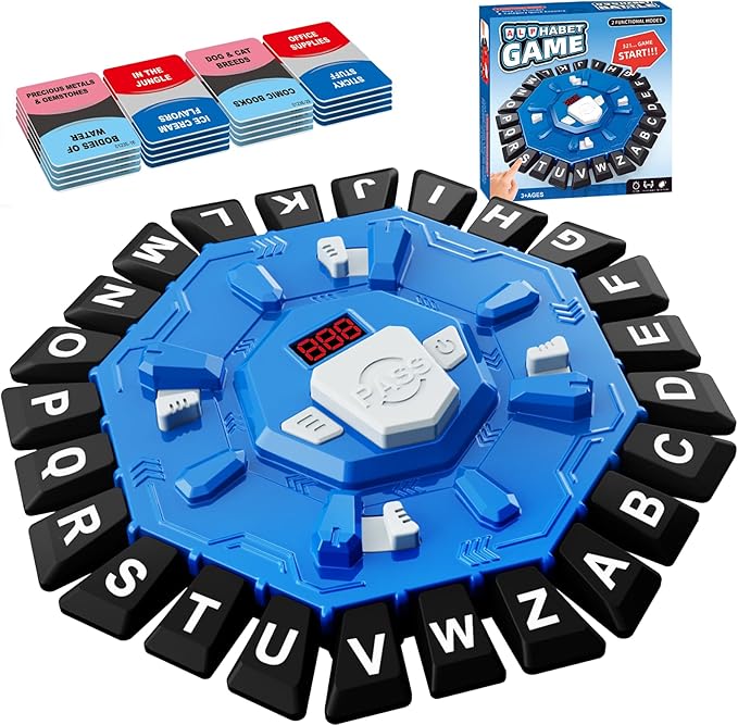Word Game Family Party Board Games Card Game Learning Alphabet Letter Game | 220 Topic, 2 Modes, Digital Display Timer, The Fun Fast-Paced Race Against The Timer for Kids & Adults Christmas Gift