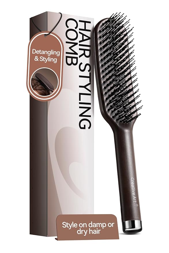 Hair Brush for Men, Detangling& Styling Hairbrush with Dual Length Bristles | For Wet/Dry Use, Eliminates Knots & Breakage, Mens Detangler Brushes for Fine/Short/Long/Thick Hair, Coffee Ground Infused