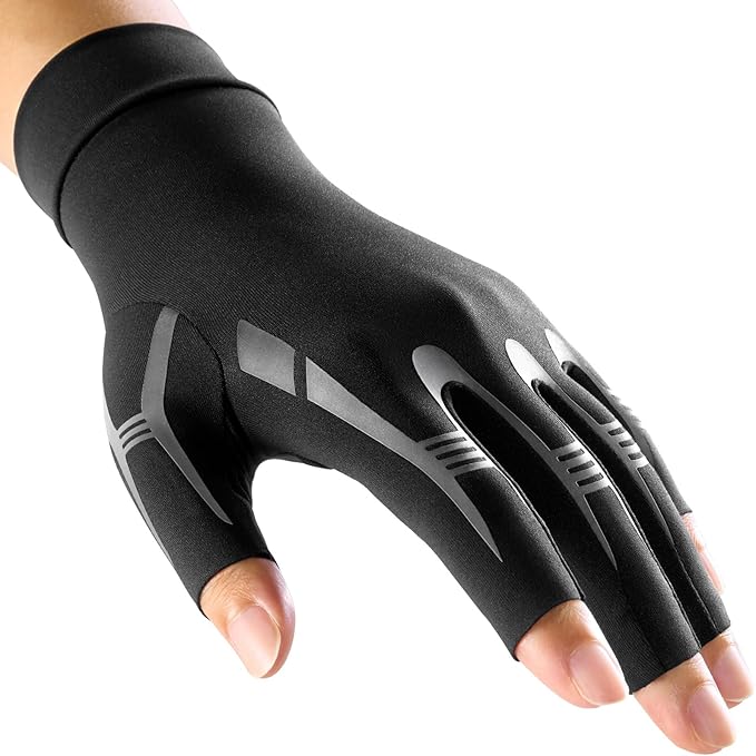 FREETOO Compression Gloves Women Men for Sleeping, Rheumatoid Arthritis Gloves for Women for Wrist Thumb Pain, Carpal Tunnel Relief Gloves for Work, Nerve Pain,Edema Fit Palm 6.8''-7.3'' Black S