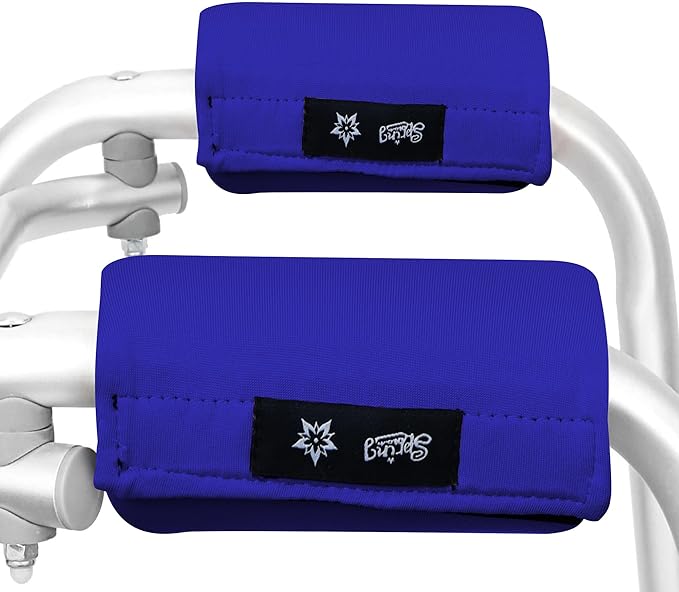 Universal Walker Hand Grip Padded Covers Non-Slip Cushion Foam for Folding Wheelchair Rollator Crutch Handle Pads 2-Pack Navy Blue