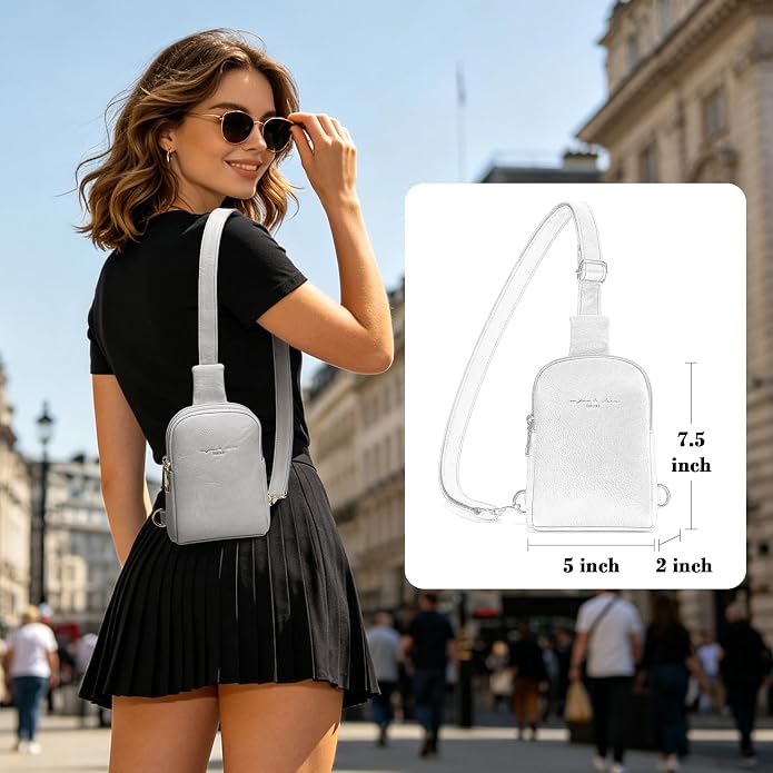 Lightweight Small Crossbody Sling Bag for Women | Mini Travel Purse,Multi-pocket with Card Slots,Durable Vegan Leather,Everyday Carry