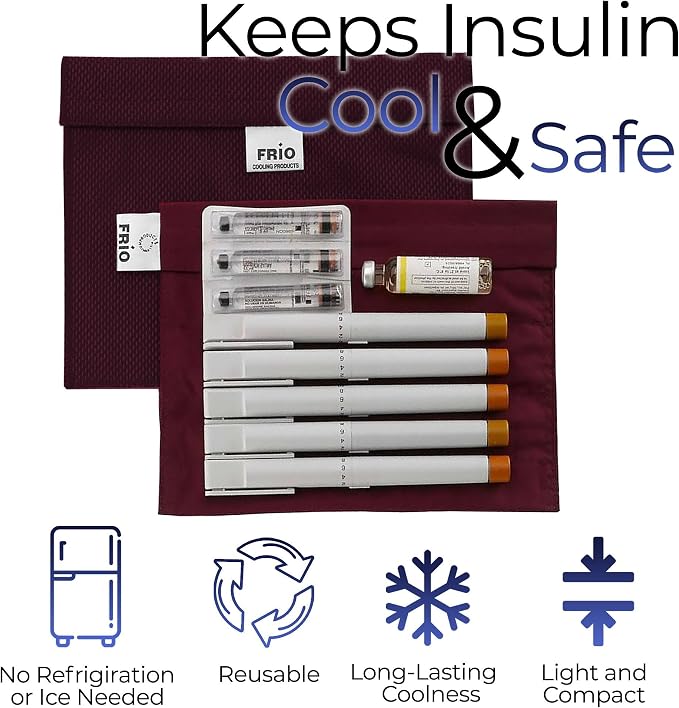 FRIO Cooling Wallet - Insulin & GLP-1 Cooler for 45+ Hours - Burgundy - XL