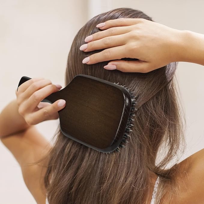Boar Bristle Hair Brush Set, Soft Bristle Detangler for Enhancing Shine | for Long, Short, Thin, Curly, Straight, or Wavy, Hairbrush Great for Men, Women, and Kids