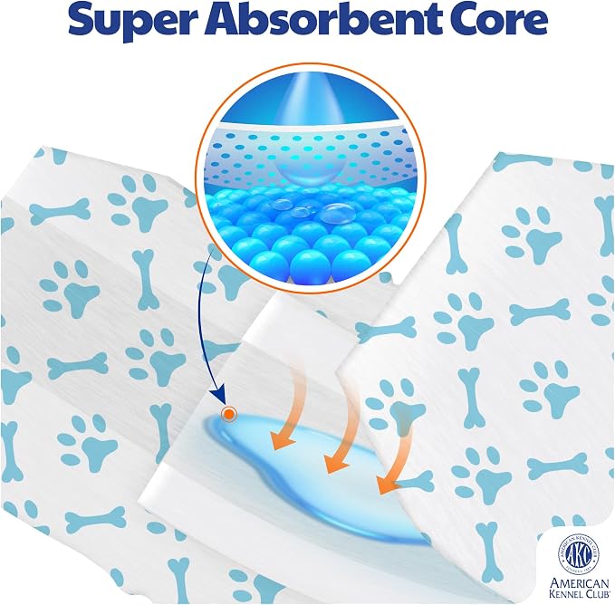 American Kennel Club Male Dog Wrap, Disposable Diapers with Wetness Indicator, X-Small, 50 Count